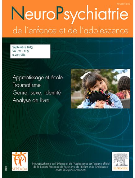 NEUROPSYCHIATRIE DE L'ENFANCE ET DE L'ADOLESCENCE