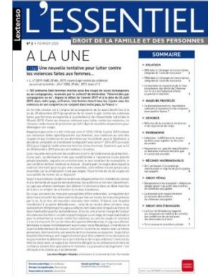 L'ESSENTIEL DROIT DE LA FAMILLE ET DES PERSONNES